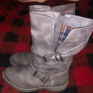 Maurices Taupe Buckle Boots